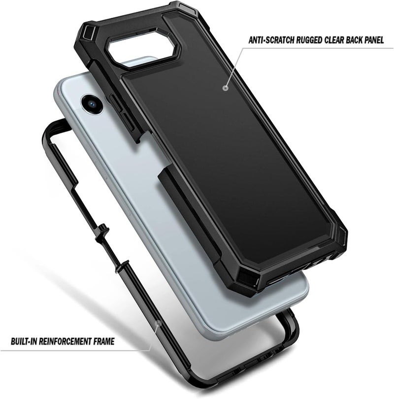 NZND Designed for T-Mobile REVVL 8 Phone Case, Black | with Screen Protector, Full-Body Shockproof Protective Rugged Impact Resist Bumper Cover - Image 3